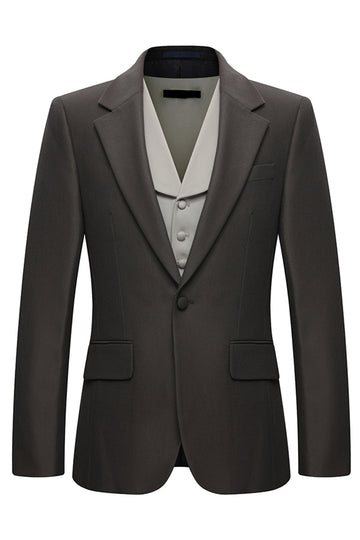 3 Piece Notched Lapel One Button Coffee Men's Suits